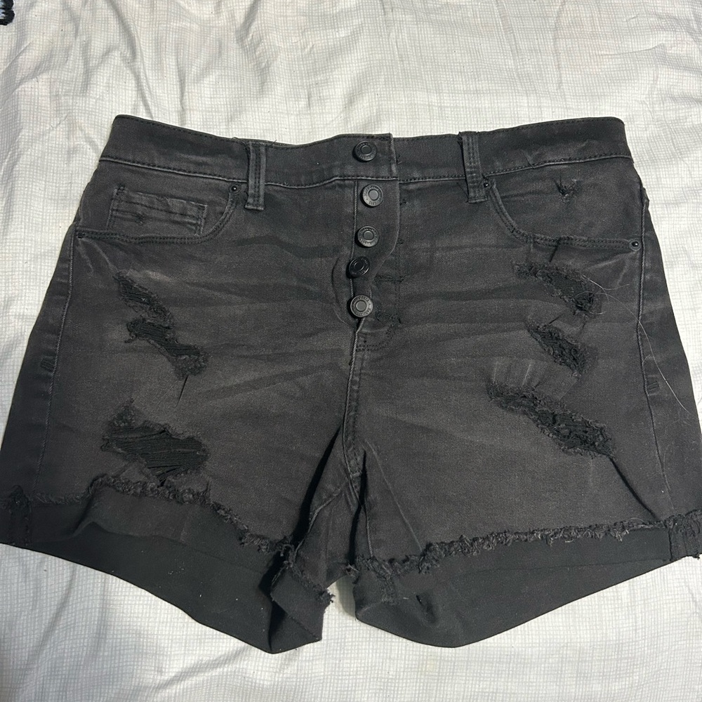 Mudd Black Distressed Denim Shorts